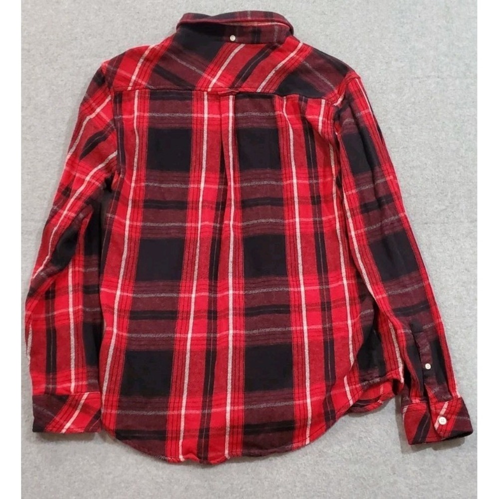 Chubbies Button Down Shirt Mens L Black Red Flannel Plaid Long Sleeve Collared - Picture 2 of 8